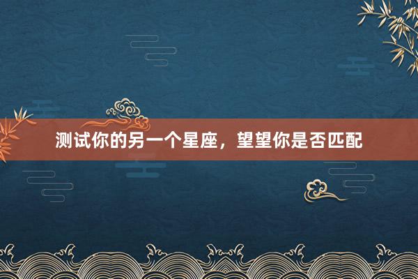 测试你的另一个星座，望望你是否匹配