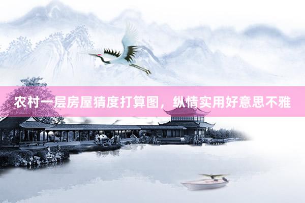 农村一层房屋猜度打算图，纵情实用好意思不雅